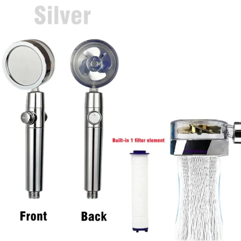 360 Degrees Rotation Turbo Fan Shower Head