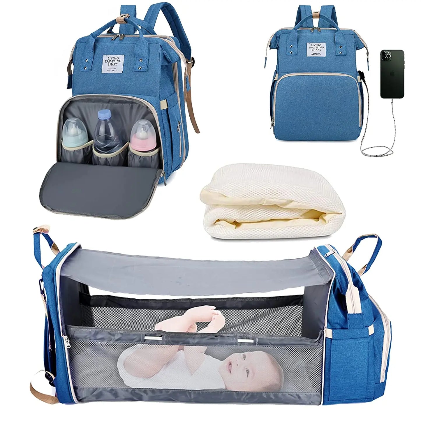 3 In 1 Diaper Bag Backpack