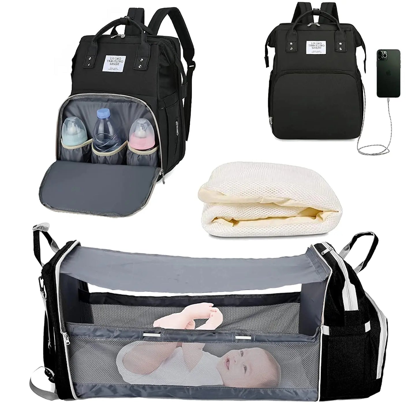3 In 1 Diaper Bag Backpack