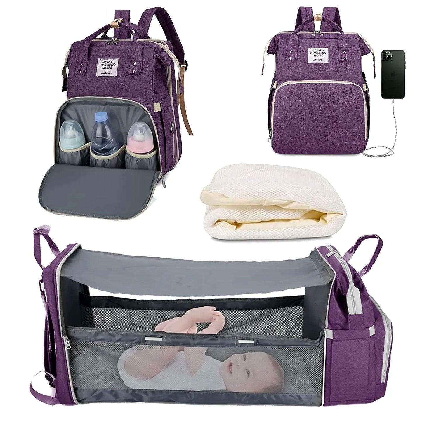 3 In 1 Diaper Bag Backpack