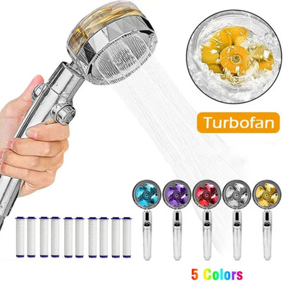 360 Degrees Rotation Turbo Fan Shower Head