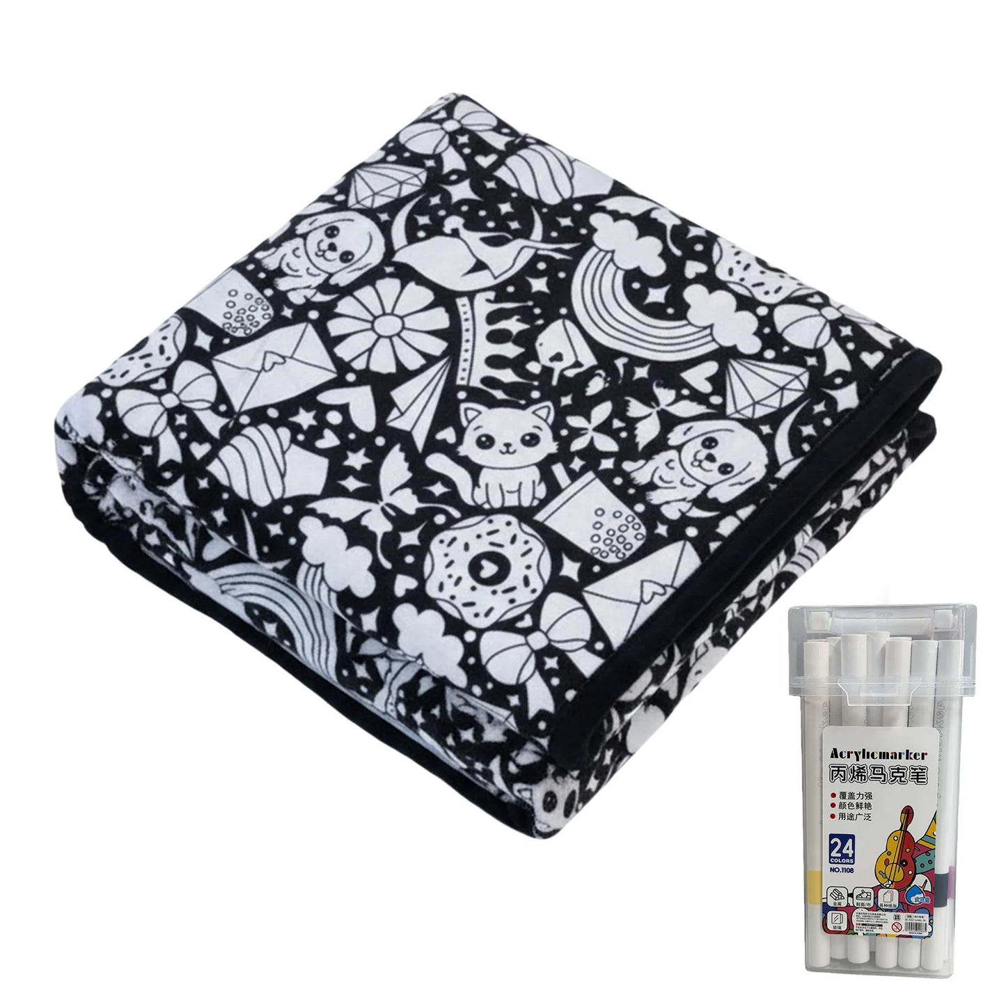 Coloring Blanket With Markers