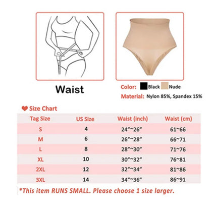 Tummy Control Women High Waist Thong