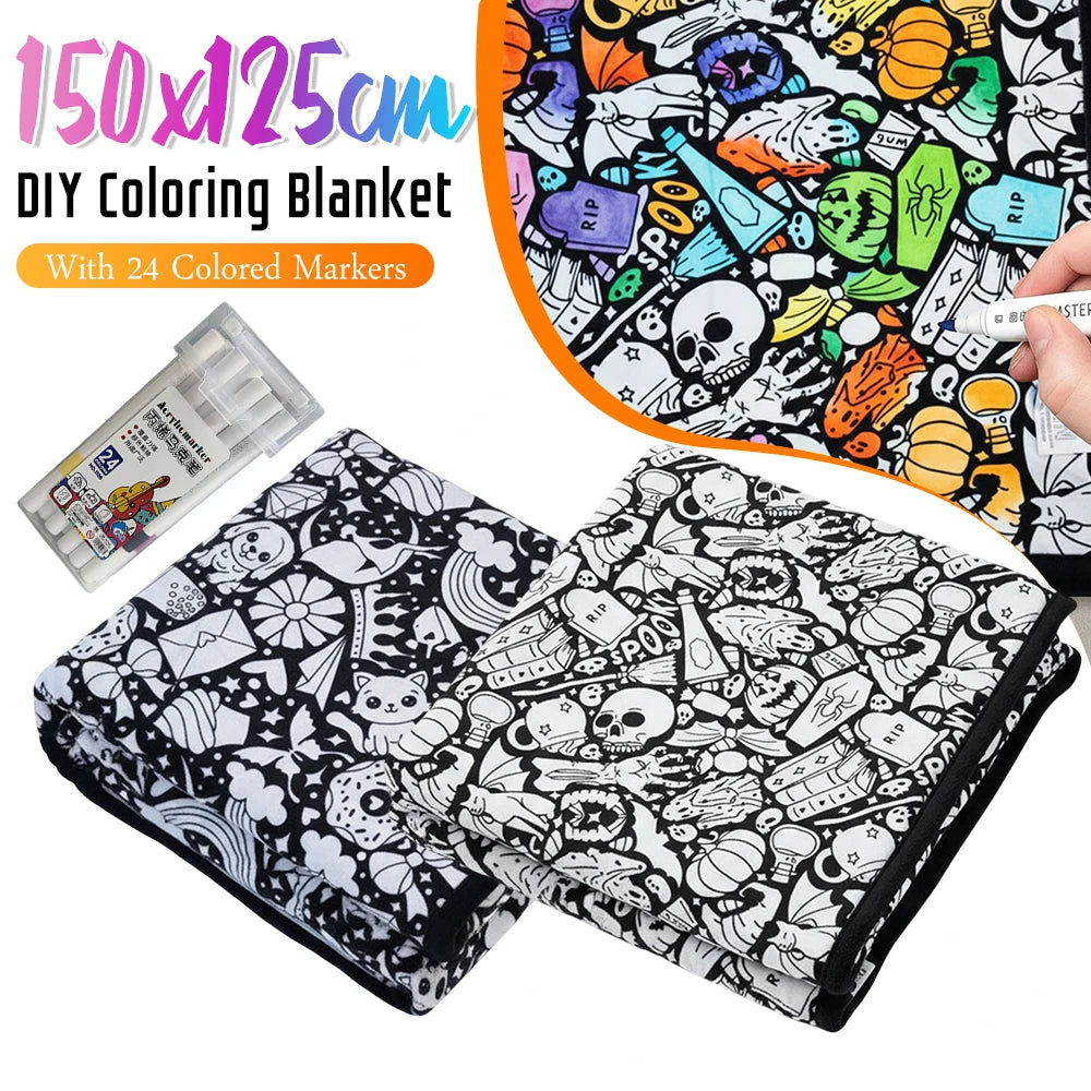 Coloring Blanket With Markers