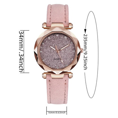 Round Face Rhinestone Wristwatch