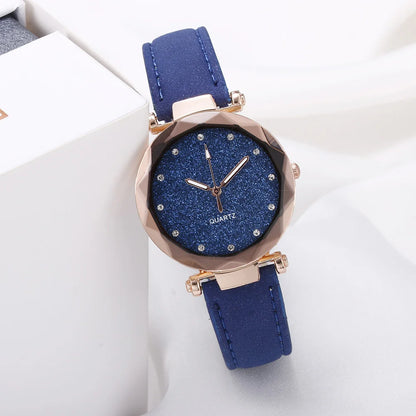 Round Face Rhinestone Wristwatch